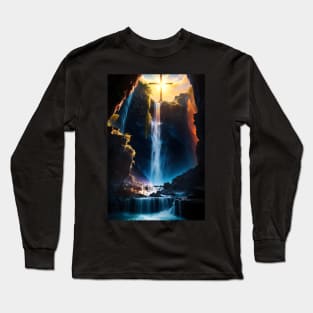 Cross On Top of Waterfall Long Sleeve T-Shirt